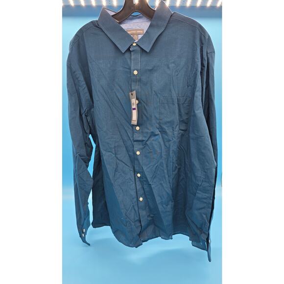 Geoffrey Beene Blue slim fit casual button up shirt - Size XXL - NWT - Picture 1 of 5